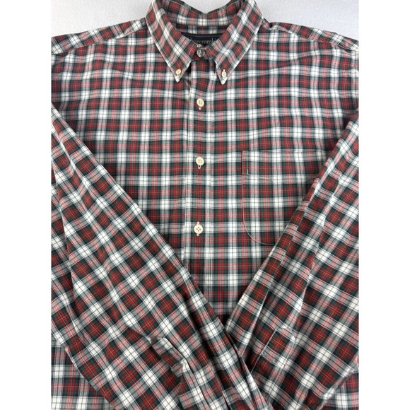 Abercrombie & Fitch Mens XL Plaid Button Down Long Sleeve Shirt Red White - Picture 3 of 8